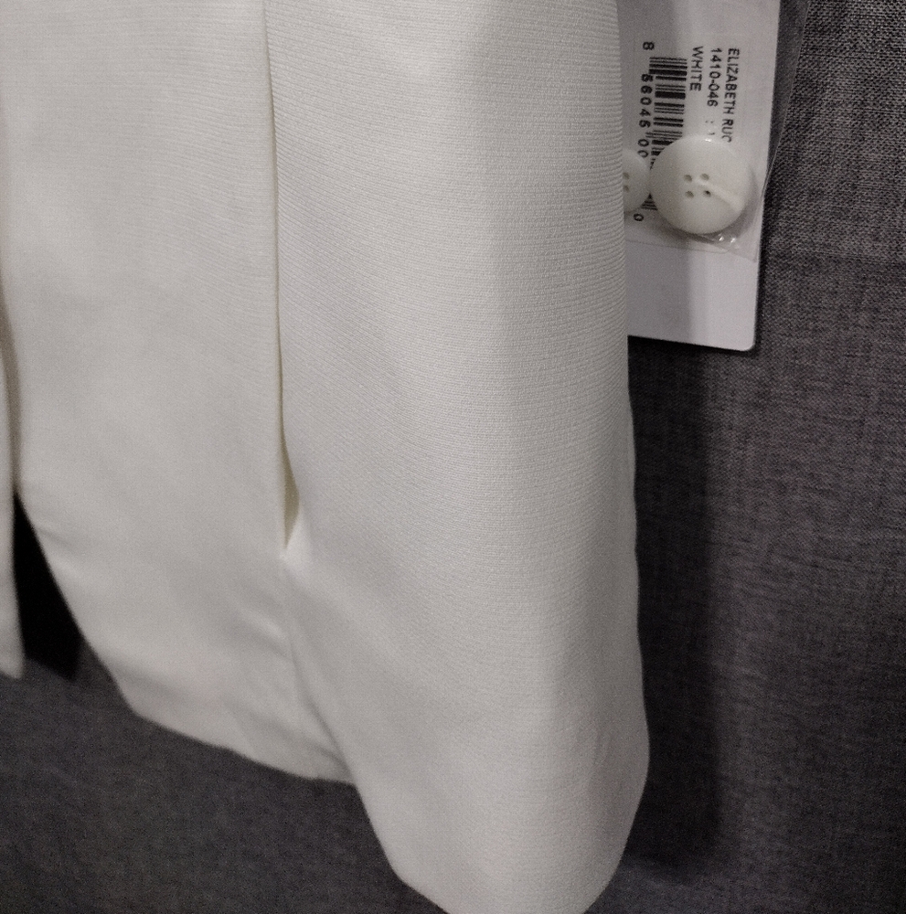 NWT Bishop & Young Blazer Women's M White Office Career Business Casual Retro - Picture 4 of 12